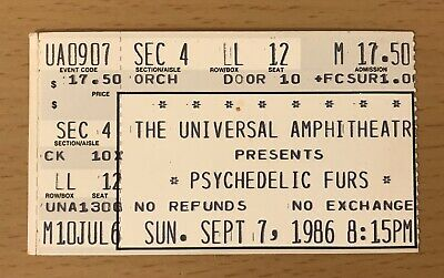 Vintage Psychedelic Furs Ticket