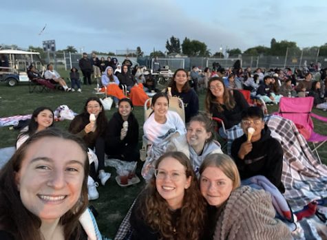 PHOTO COURTESY OF: Kaitlyn Mack, Photo depicts Mack and friends at senior movie night