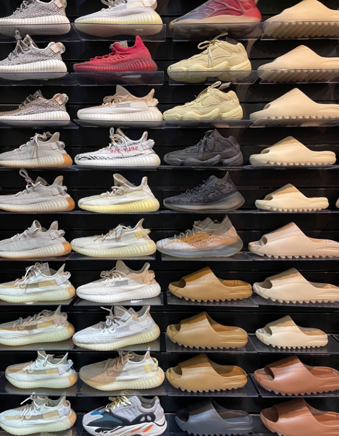 The photo shows the shoes that will no longer be sold under Kanyes branding.