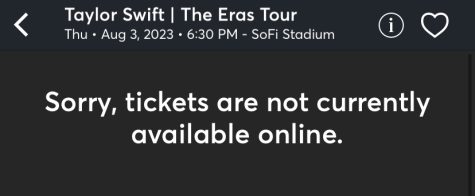 A screenshot of the unavailable ticket notice