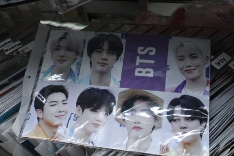 Photo of BTS merchandise.