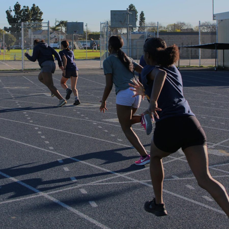 The Track and Field relay team training for their season.