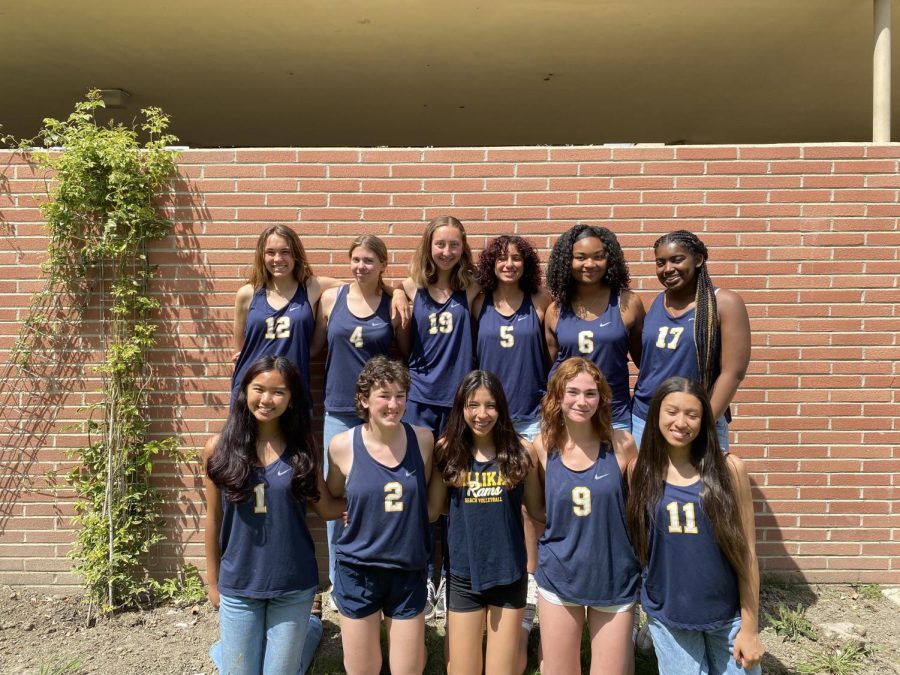 Photo Courtesy of Kyra Cox. Varsity volleyballs beach team photo.