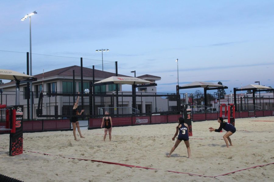 Photo of Millikan playing Wilson on Mar 28, 2023 at the Long Beach City College volleyball courts.