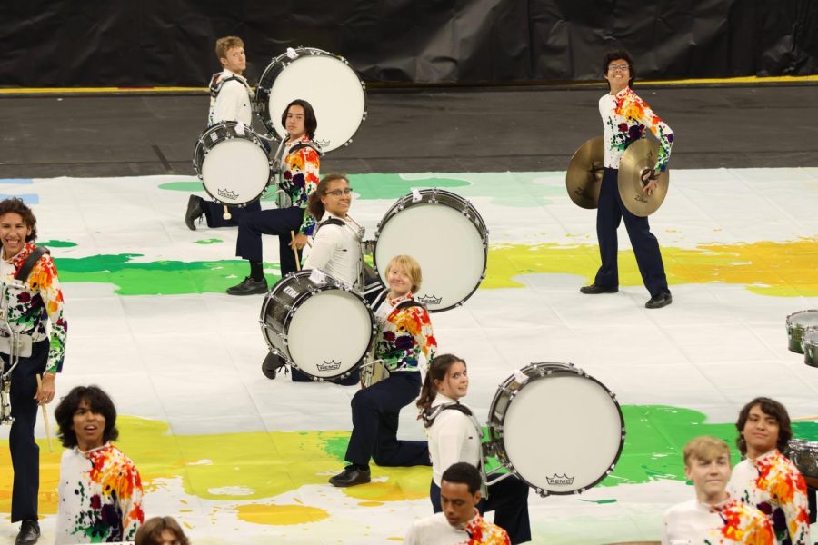 Winter Percussion performing at SCPA Finals in the Toyota Arena on April 15.