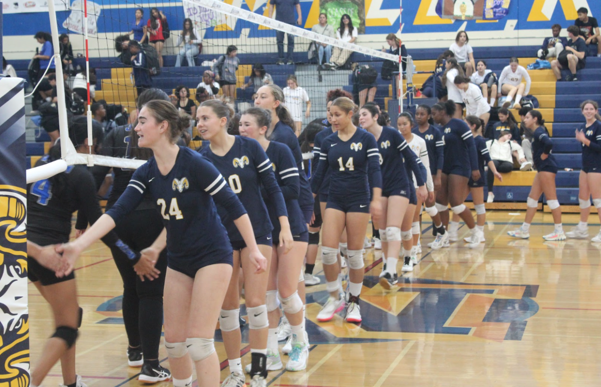 The girls varsity team after a win against Jordon High School.