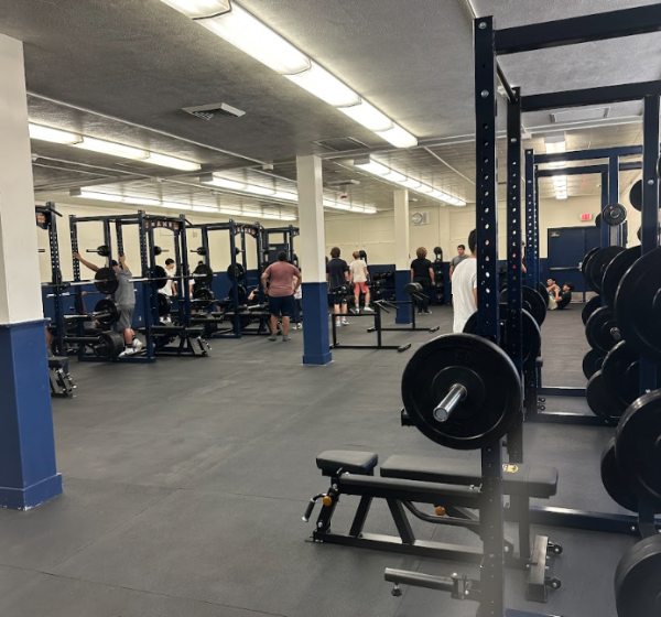Picture taken inside the weight room.