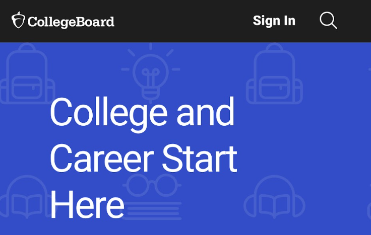 Photo of College Board, a website that all QUEST students have or will become very familiar with by the time they graduate.