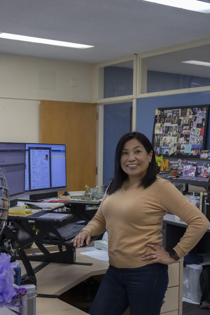 Photo of Ms. Patricia Jimenez in the attendance office.