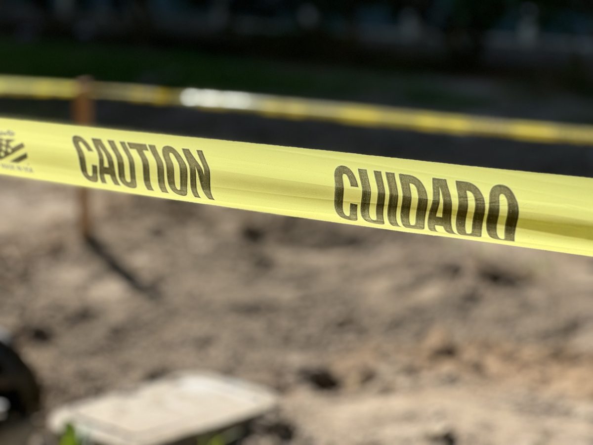 Photo of caution tape found on Millikan's Campus.