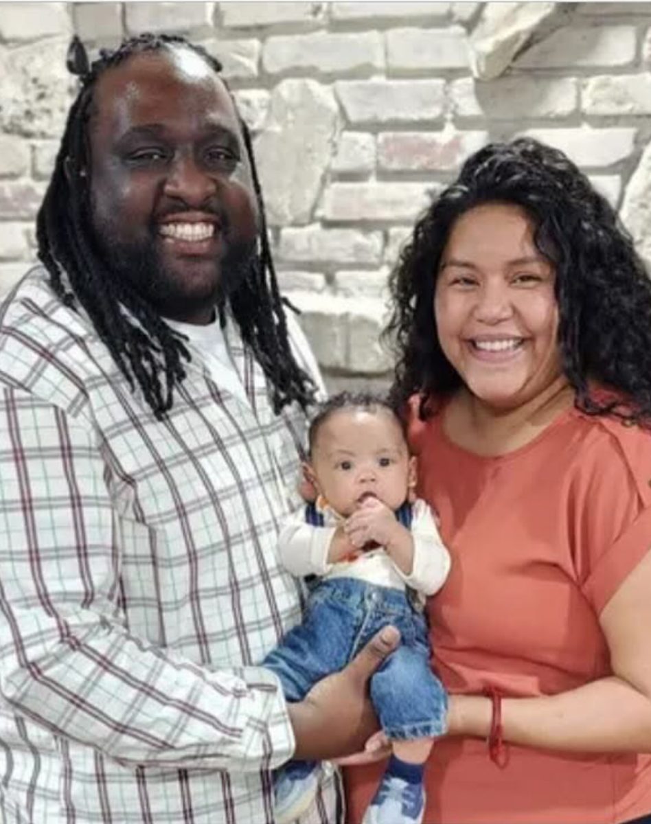 Photo of the late Mrs. Olmedo, her husband, and son (Photo courtesy of Dr. Danks)