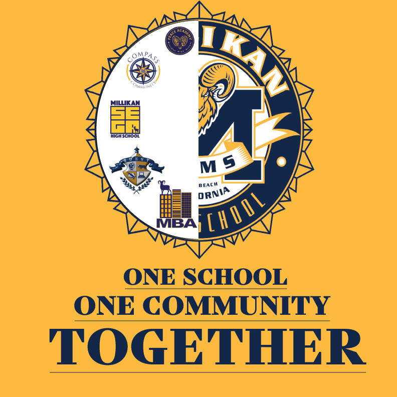 Graphic of pathway logos and Millikan logo by Laean Eso