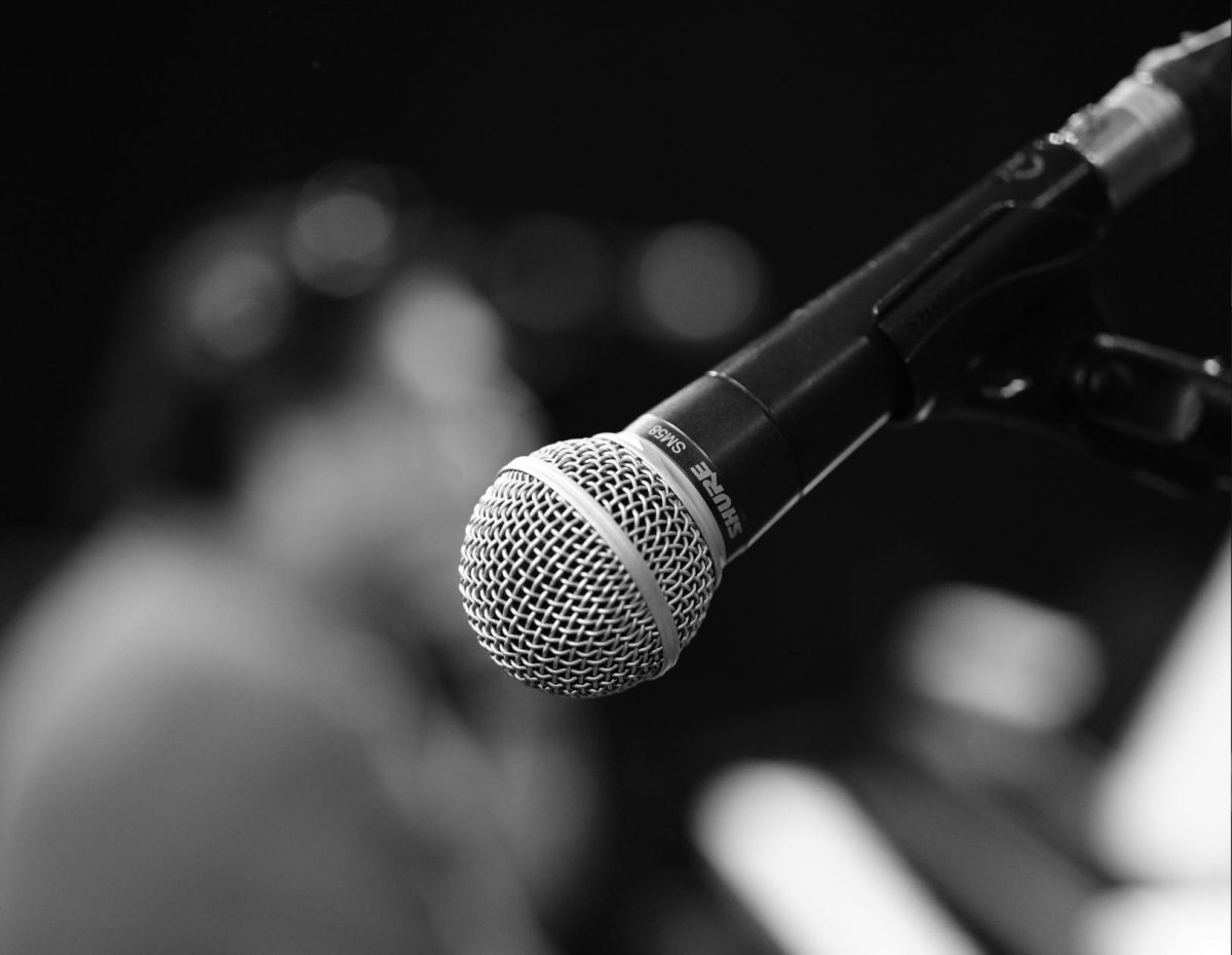 Photo of microphone on stage