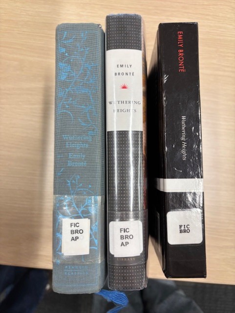 Wuthering Heights book spines.