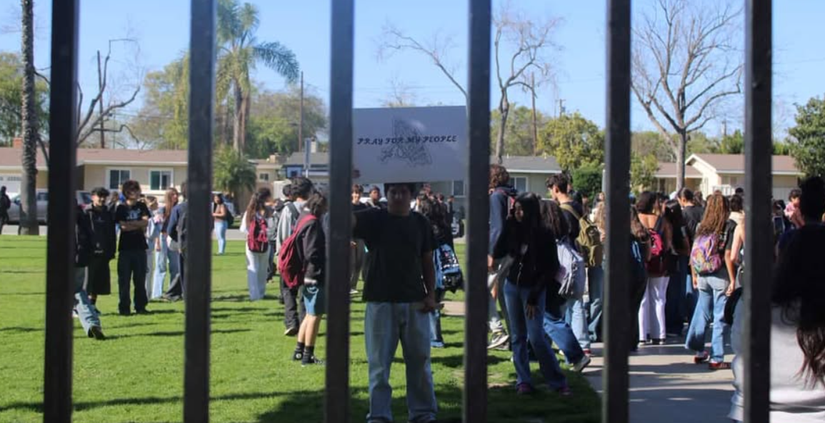 Students gathered outside of Millikan on Jan. 30, 2026 for the walkout