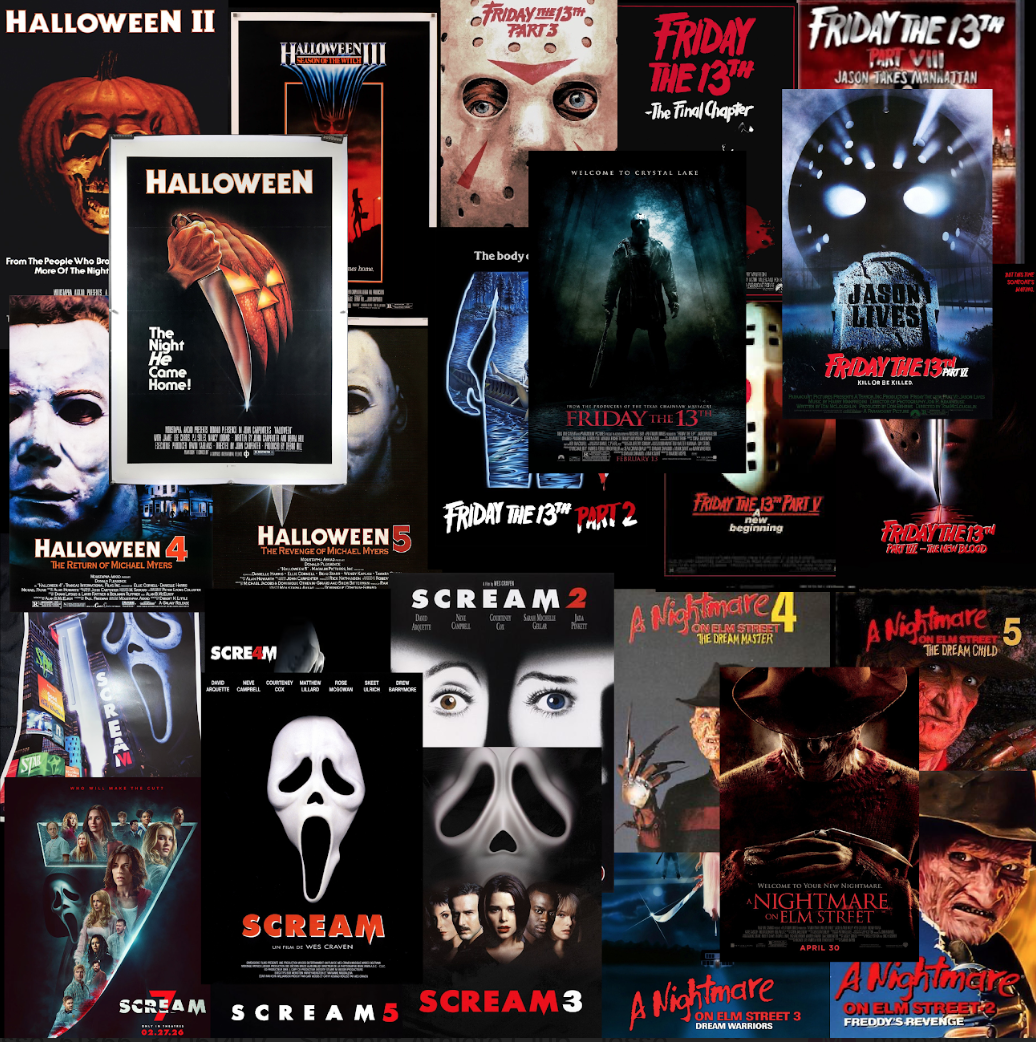 Collage of horror movie franchises