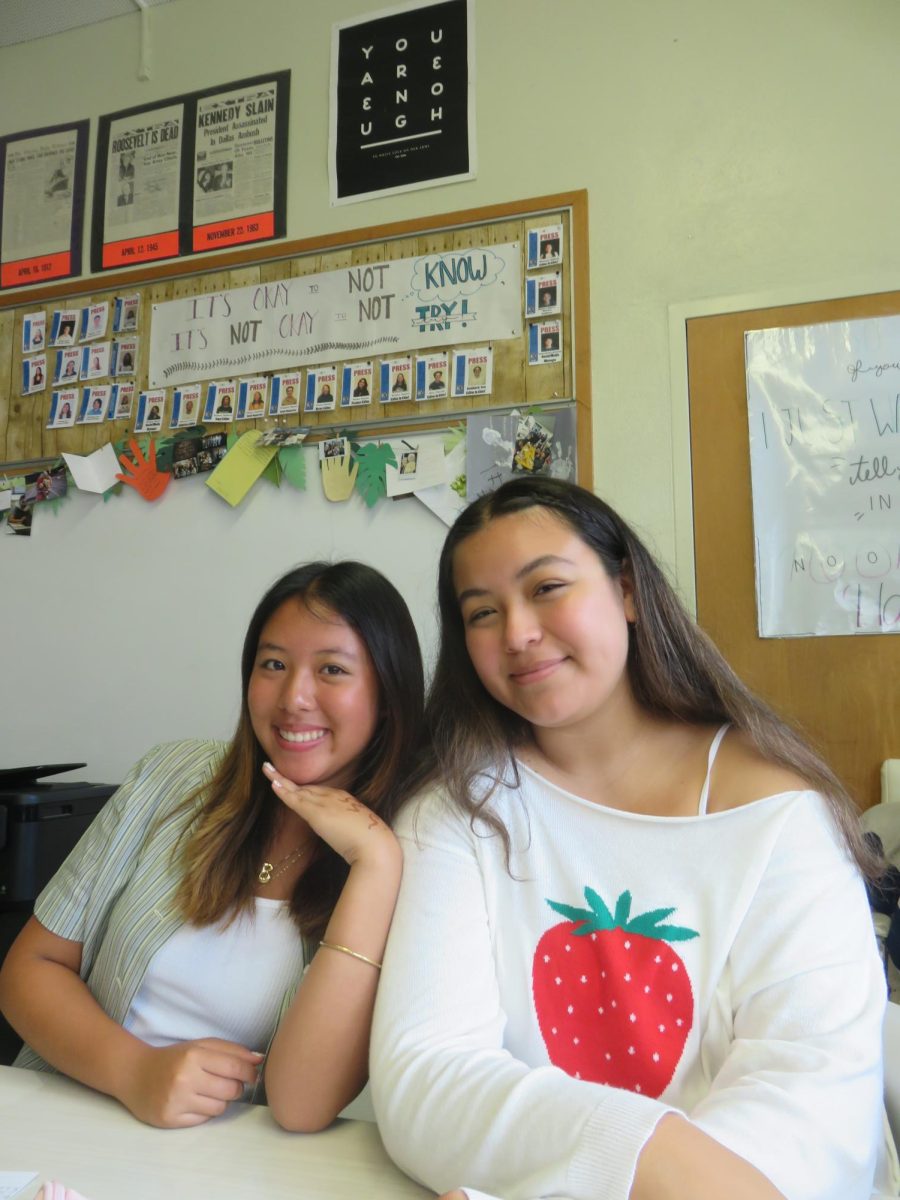 Photo of Brina and Kayla on their first day as Editor-in-Chief's