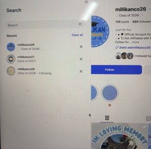 Photo of Millikan Class of '26, '27, and '28 Instagram acounts