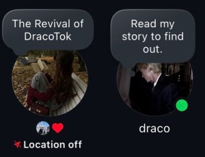 Screenshot of fake DracoTok Instagram notes