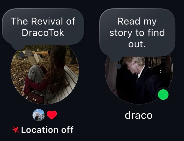 Screenshot of fake DracoTok Instagram notes